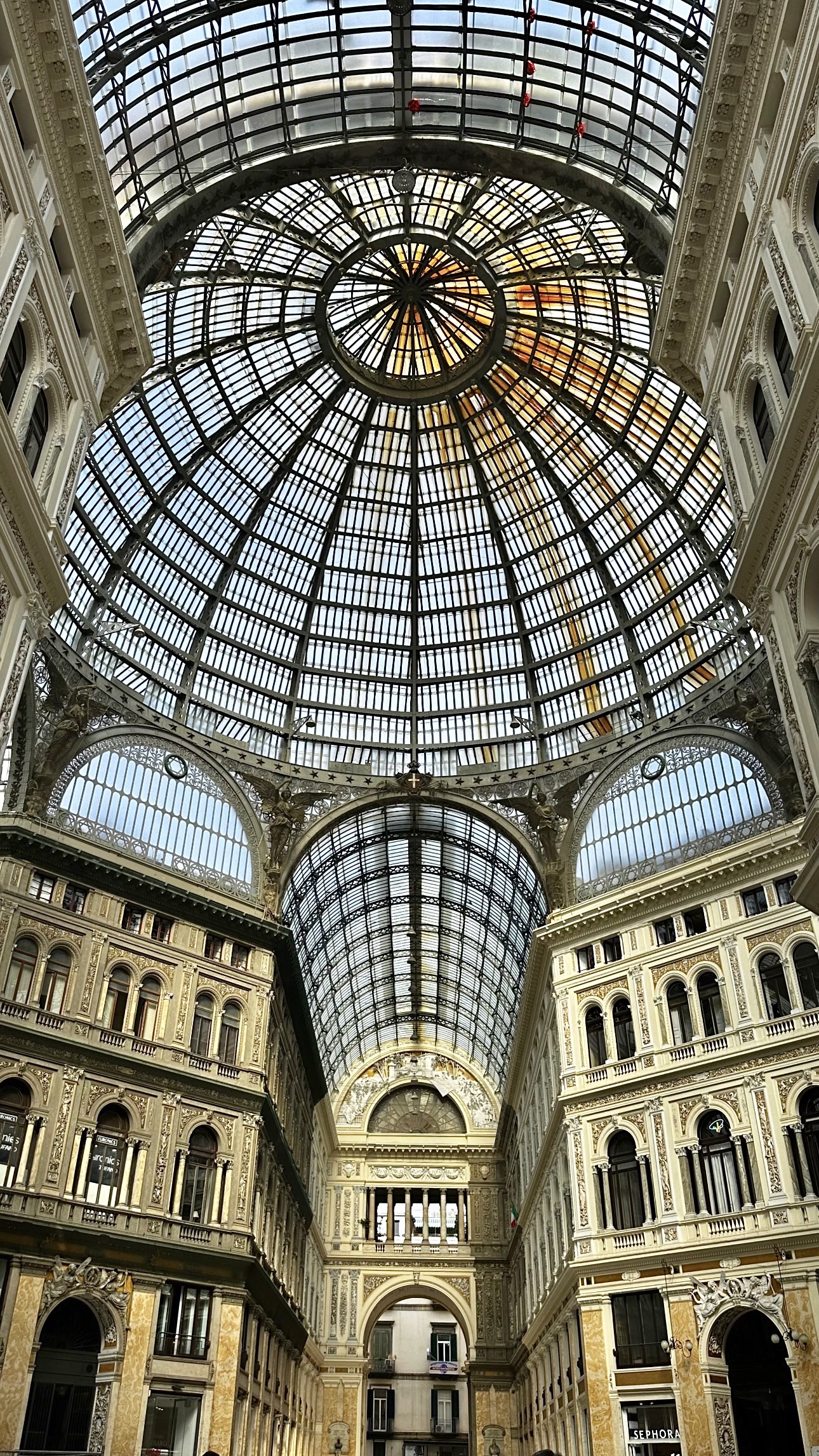 A picture Joyce took of the ceiling of the Galleria Umberto I in Naples, Italy