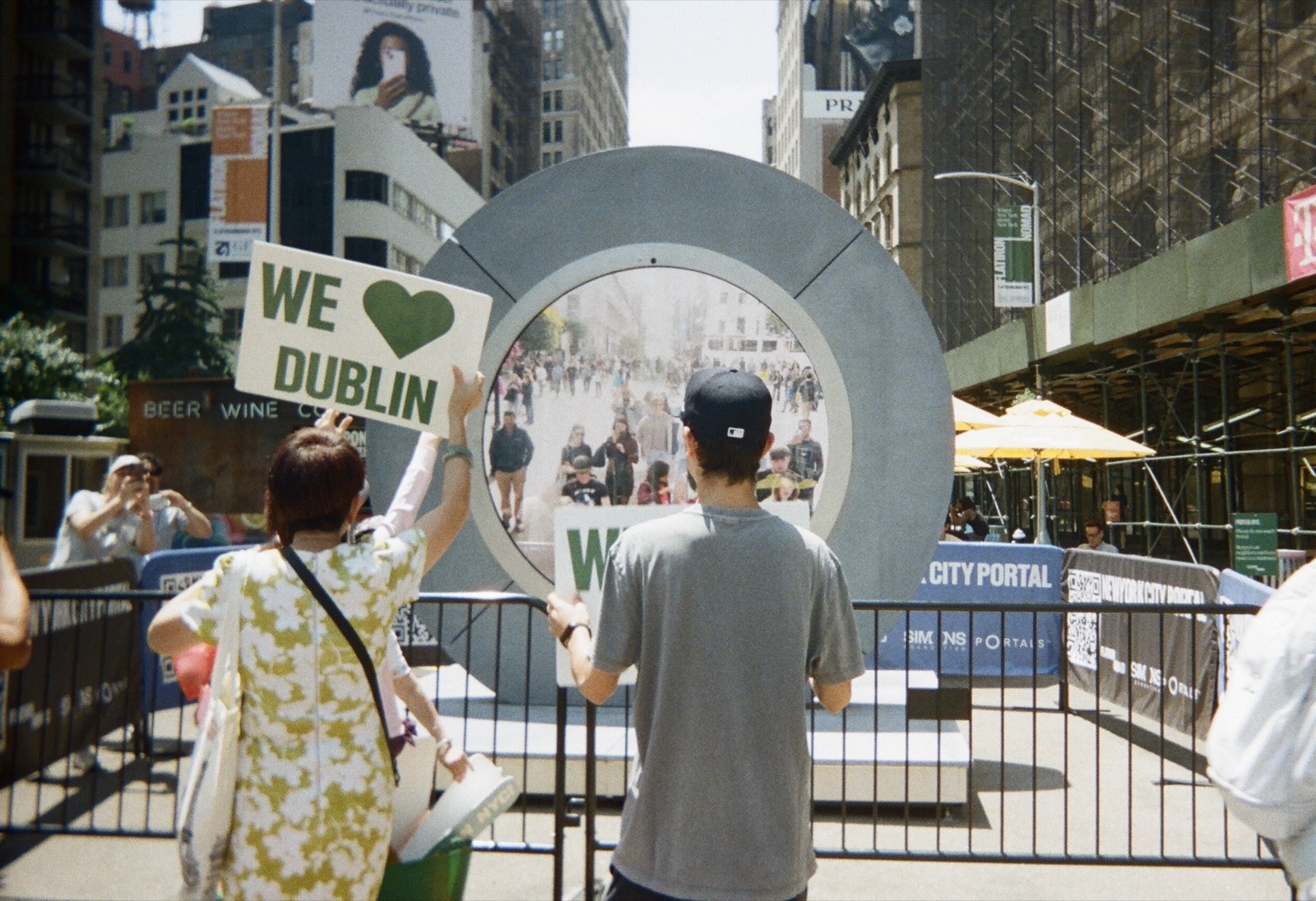 A picture Joyce took of the New York-Dublin Portal in New York City using her film camera