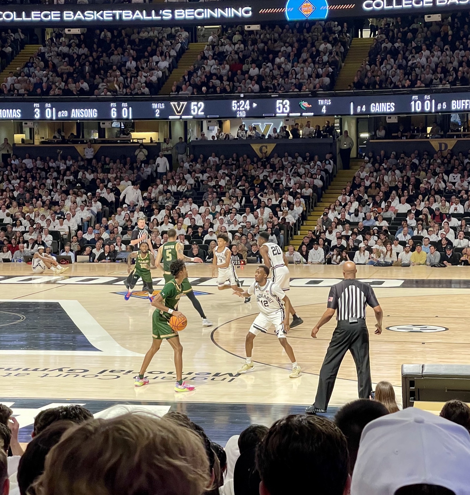 A picture Joyce took of a men's basketball game at Vanderbilt University in Nashville, TN