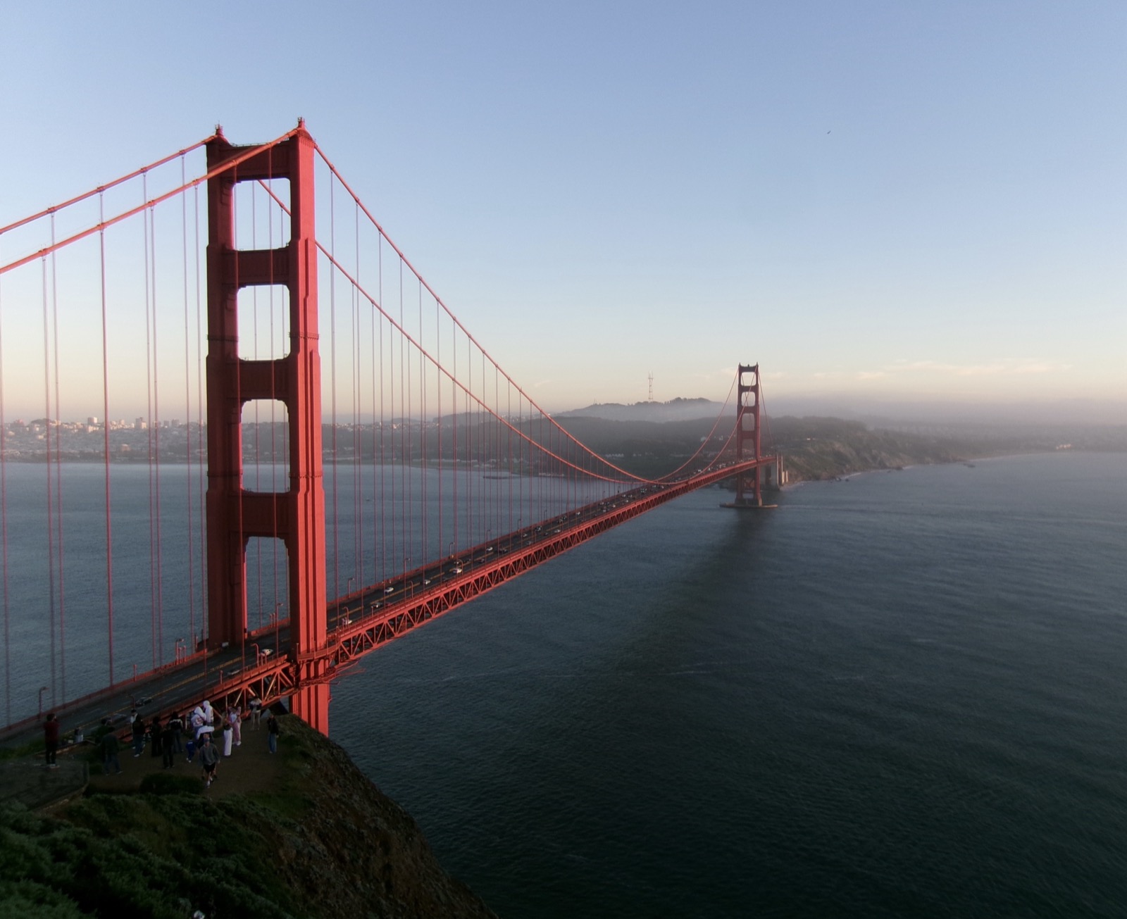 A picture Joyce took of the Golden Gate Bridge in San Francisco, CA during sunset