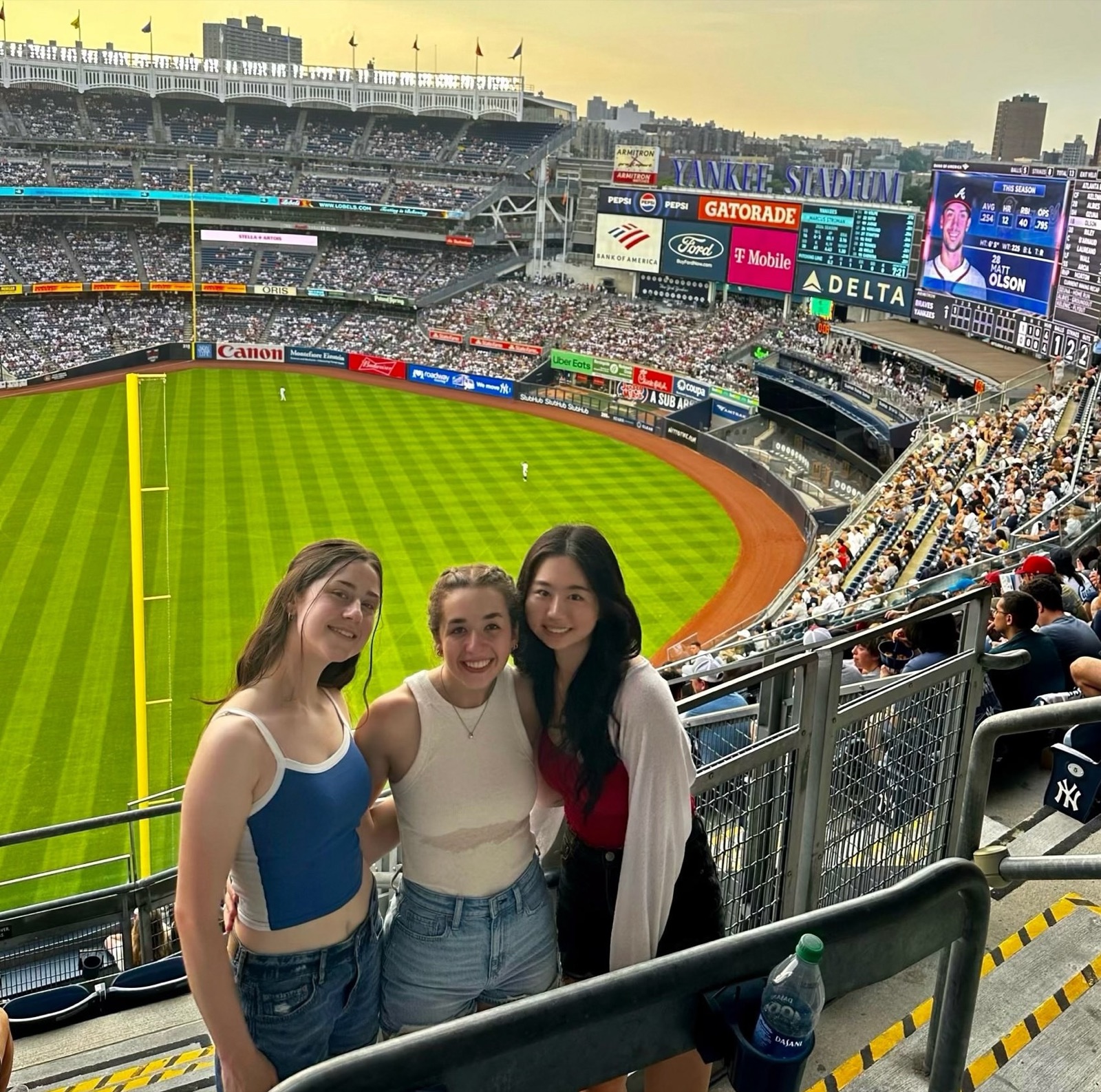 A picture of Joyce and her friends at the New York Yankees Stadium in Bronx, NY