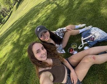 Joyce with friend